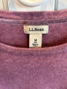 L.L.Bean  Mauve Cashmere Crewneck Sweater